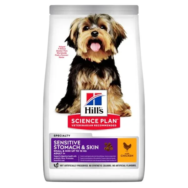 Hill's Science Plan Sensitive Stomach & Skin Small&Mini  με Κοτόπουλο 1.5kg